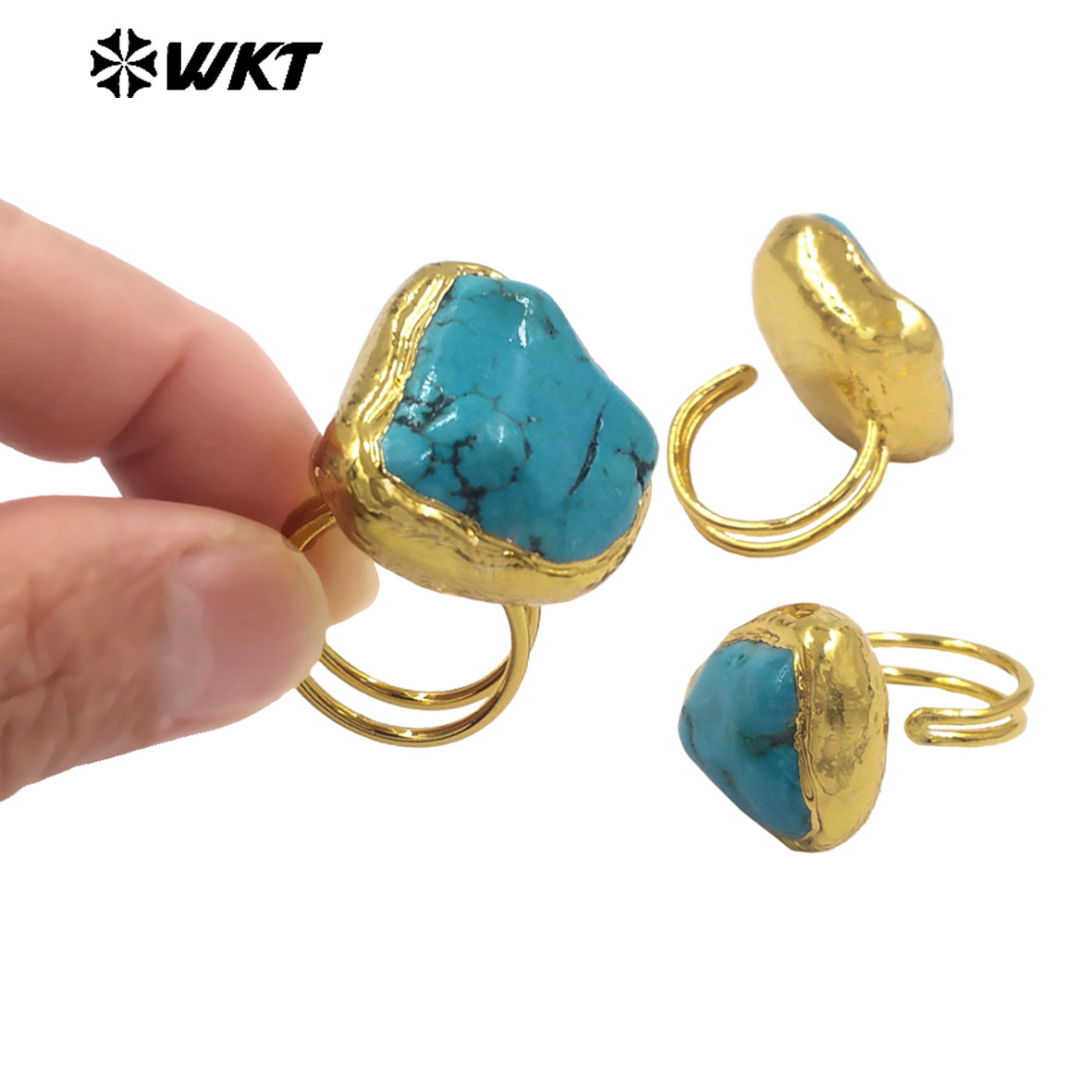 Turquoise Stone Ring - WT-R579 Vintage Fashion Gold Plated Natural