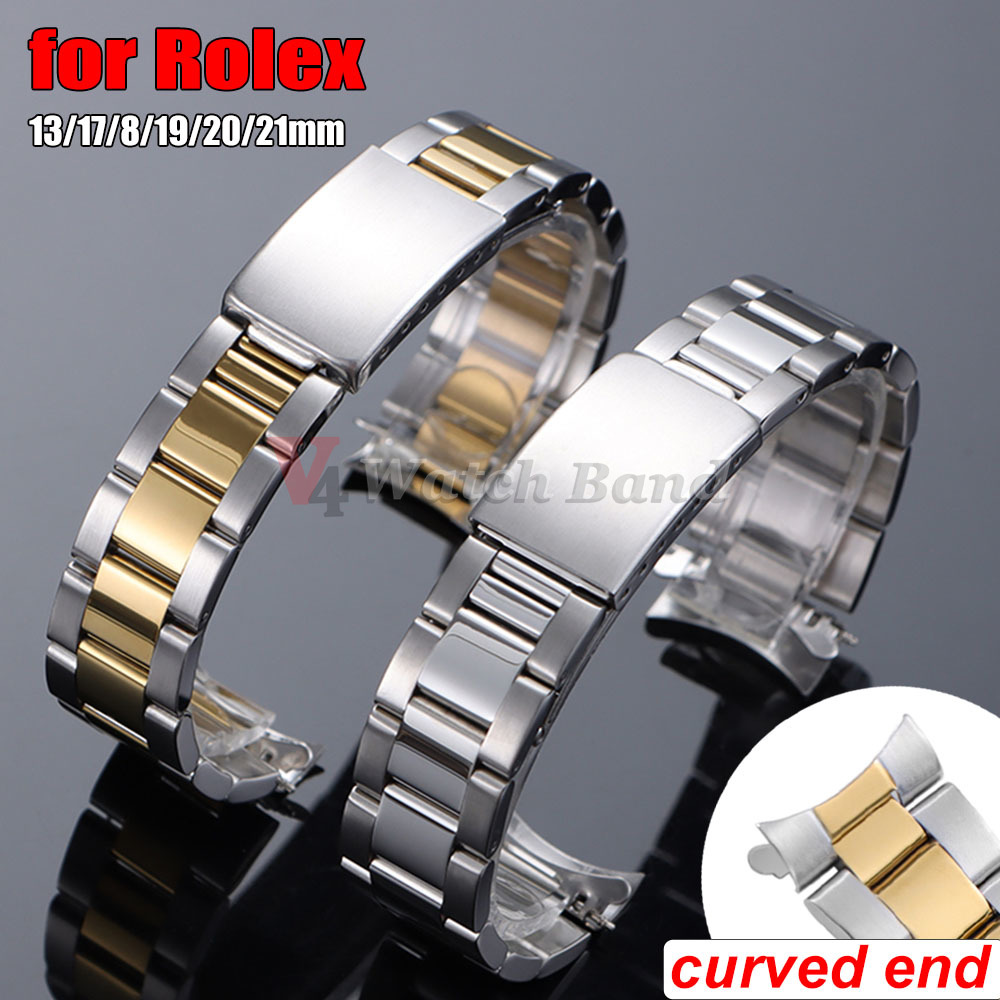 Jewelry Rolex Watches - Curved End Metal Strap for Rolex