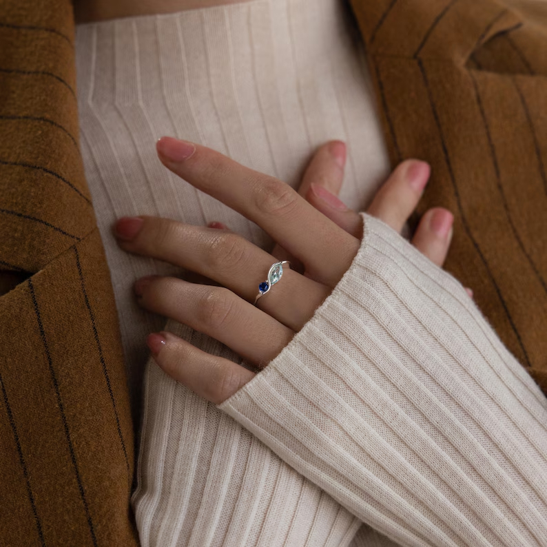 DOREMI Waterproof Tarnish Resi - Birthstone Ring Set 评论和价格