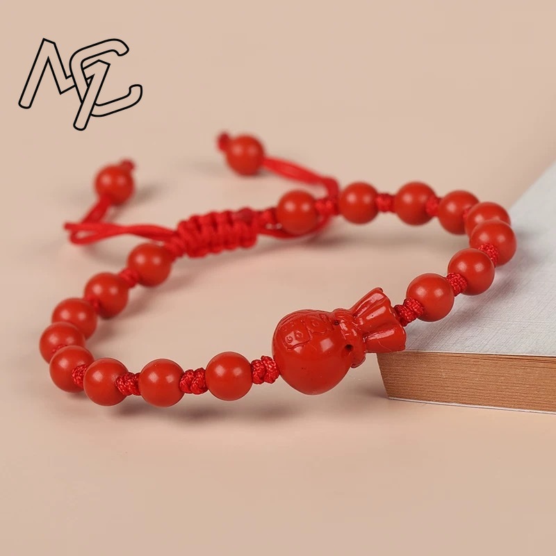 Genuine Red Cinnabar Lion Danc - Gemstone Bracelet Healing 评论和价格