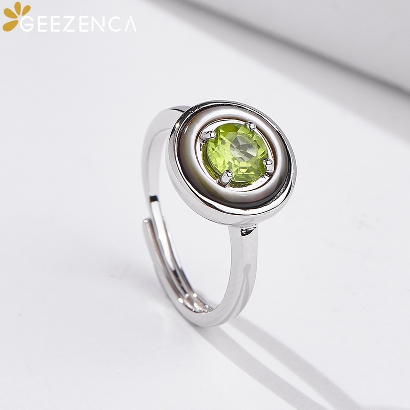 GEEZENCA 925 Sterling Silver P - Birthstone Ring Set 评论和价格