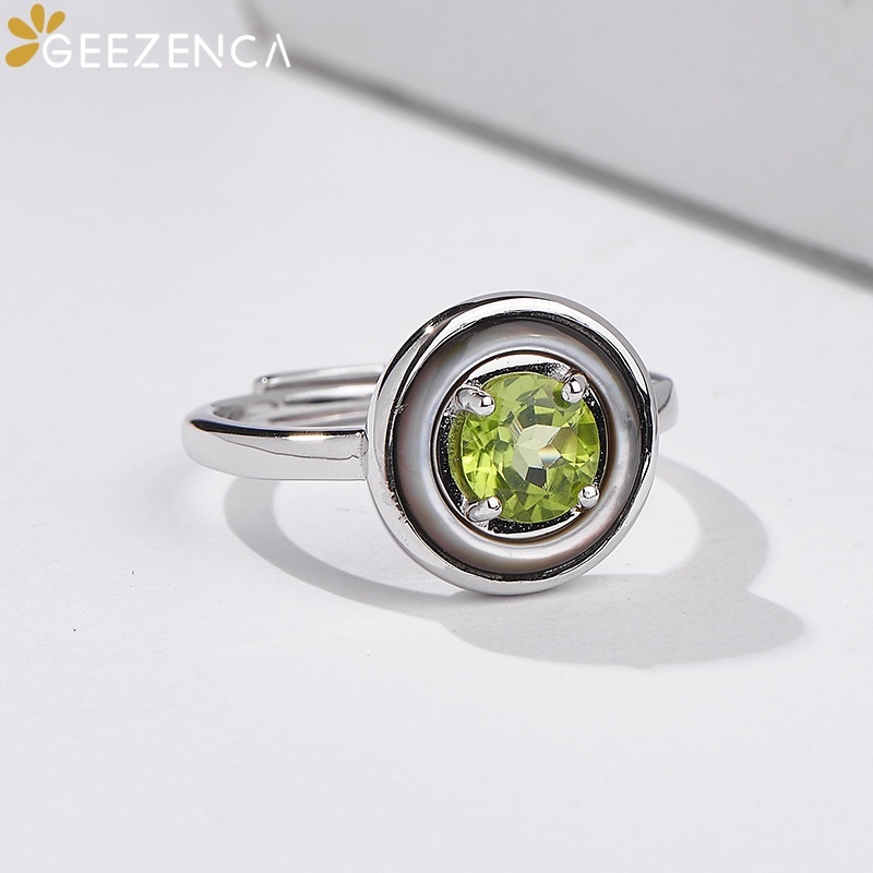 GEEZENCA 925 Sterling Silver P - Birthstone Ring Set 评论和价格