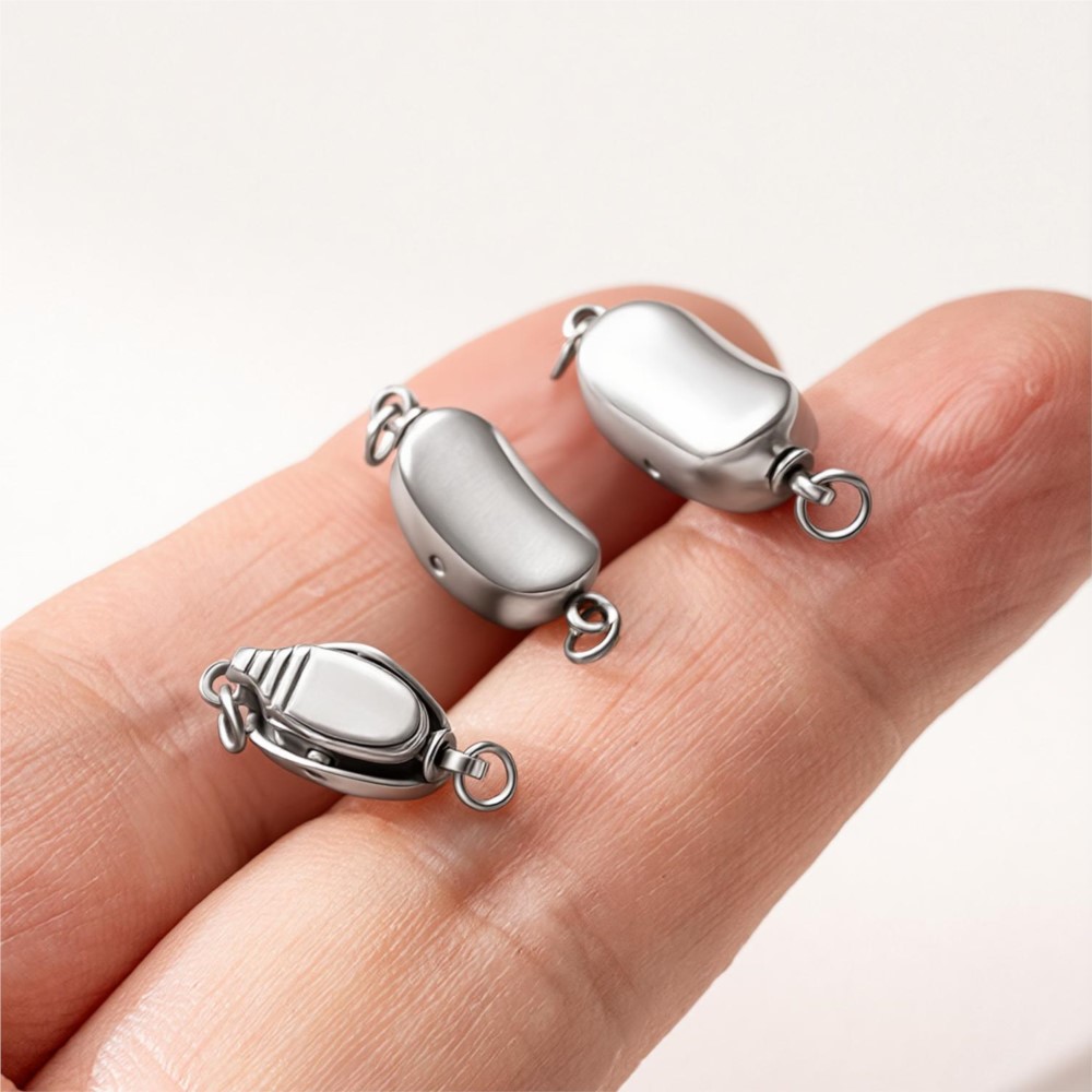 2pcs Stainless Steel Press Buc - Pearl Necklace 评论和价格