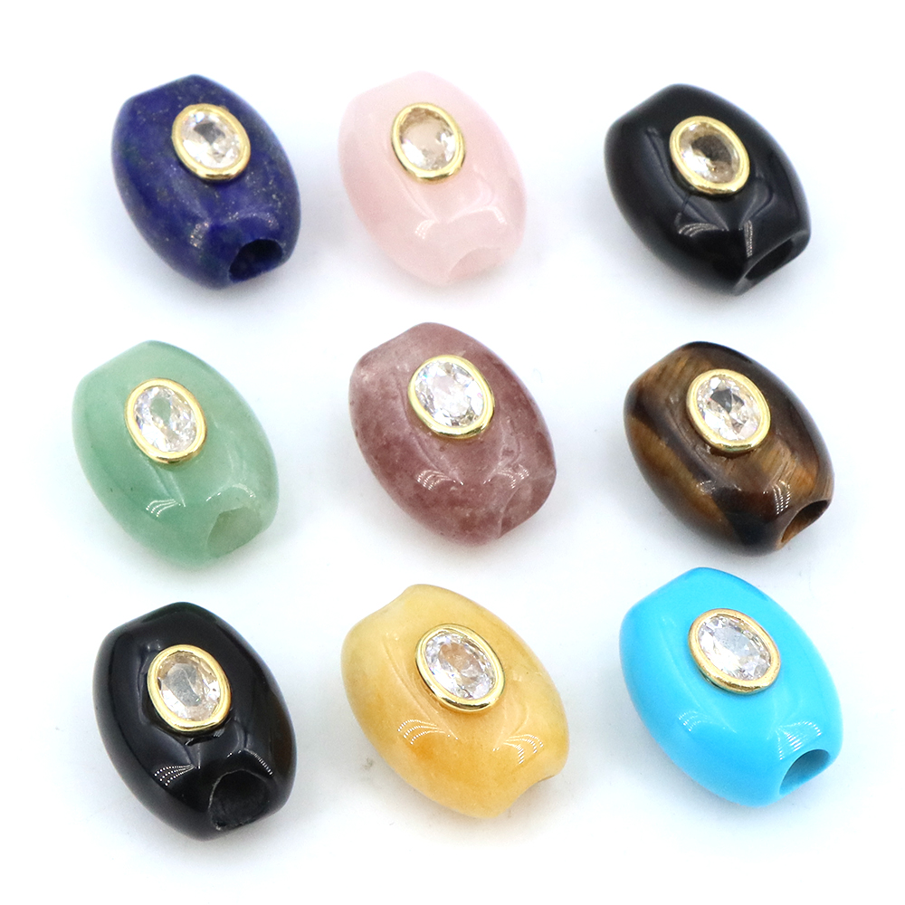 Natural Stone Big Hole Flat Bu - Gemstone Bracelet Healing 评论和价格