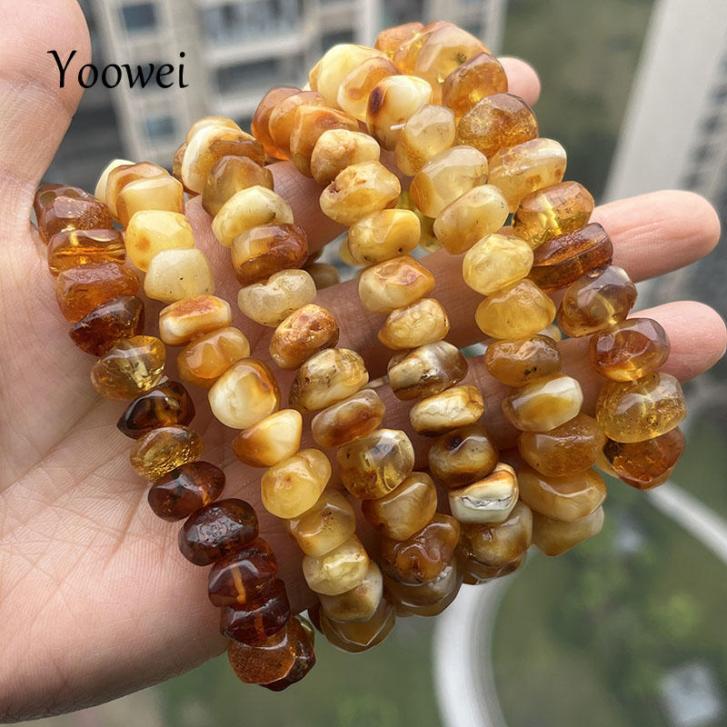 100% Real Yellow Amber Bracele - Gemstone Bracelet Healing 评论和价格