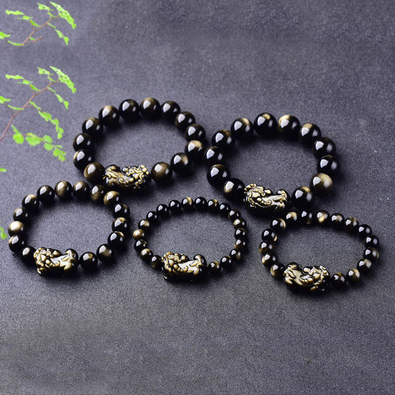 Natural Gold Obsidian Bracelet - Gemstone Bracelet Healing 评论和价格