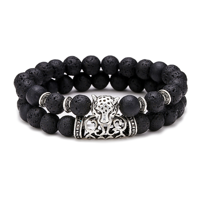 Premium 2Pcs/Set Leopard Beade - Gemstone Bracelet Healing 评论和价格