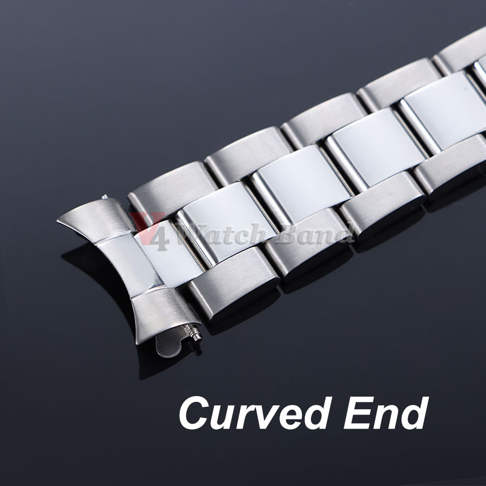 Curved End Metal Strap for Rol - Jewelry Rolex Watches 评论和价格