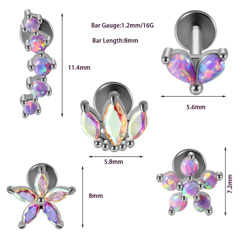 1PC Stainless Steel Opal Flowe - Opal Earrings Dangle 评论和价格