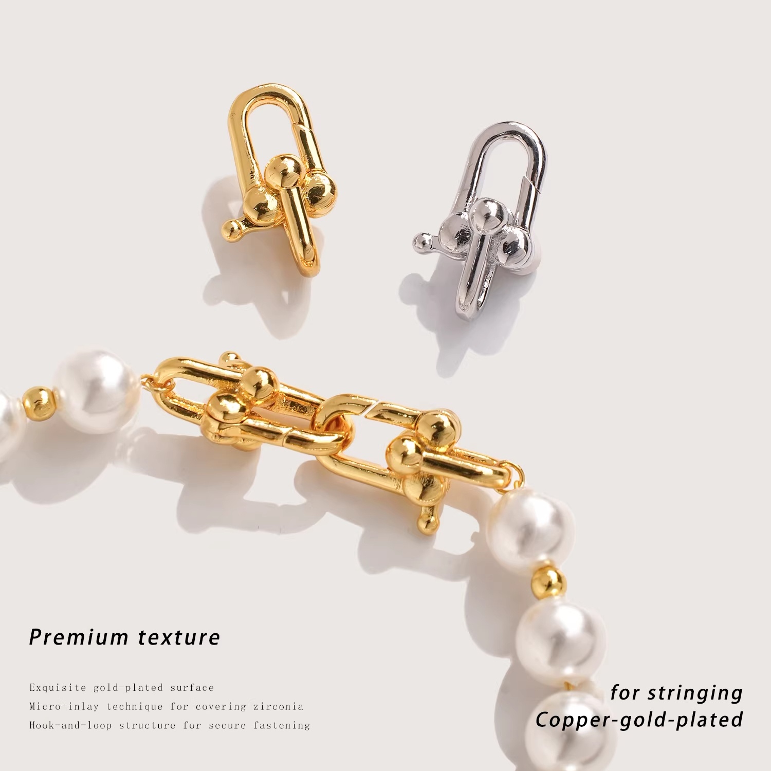 18K Gold Plated Press Clasp, D - Pearl Necklace 评论和价格