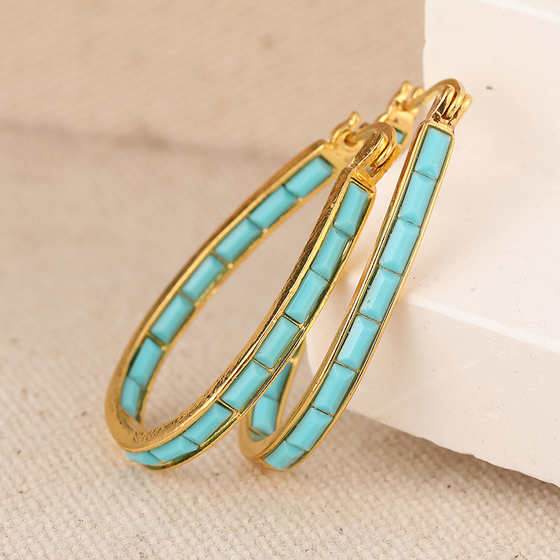 Vintage Simple Inlaid Syntheti - Turquoise Stone Ring 评论和价格