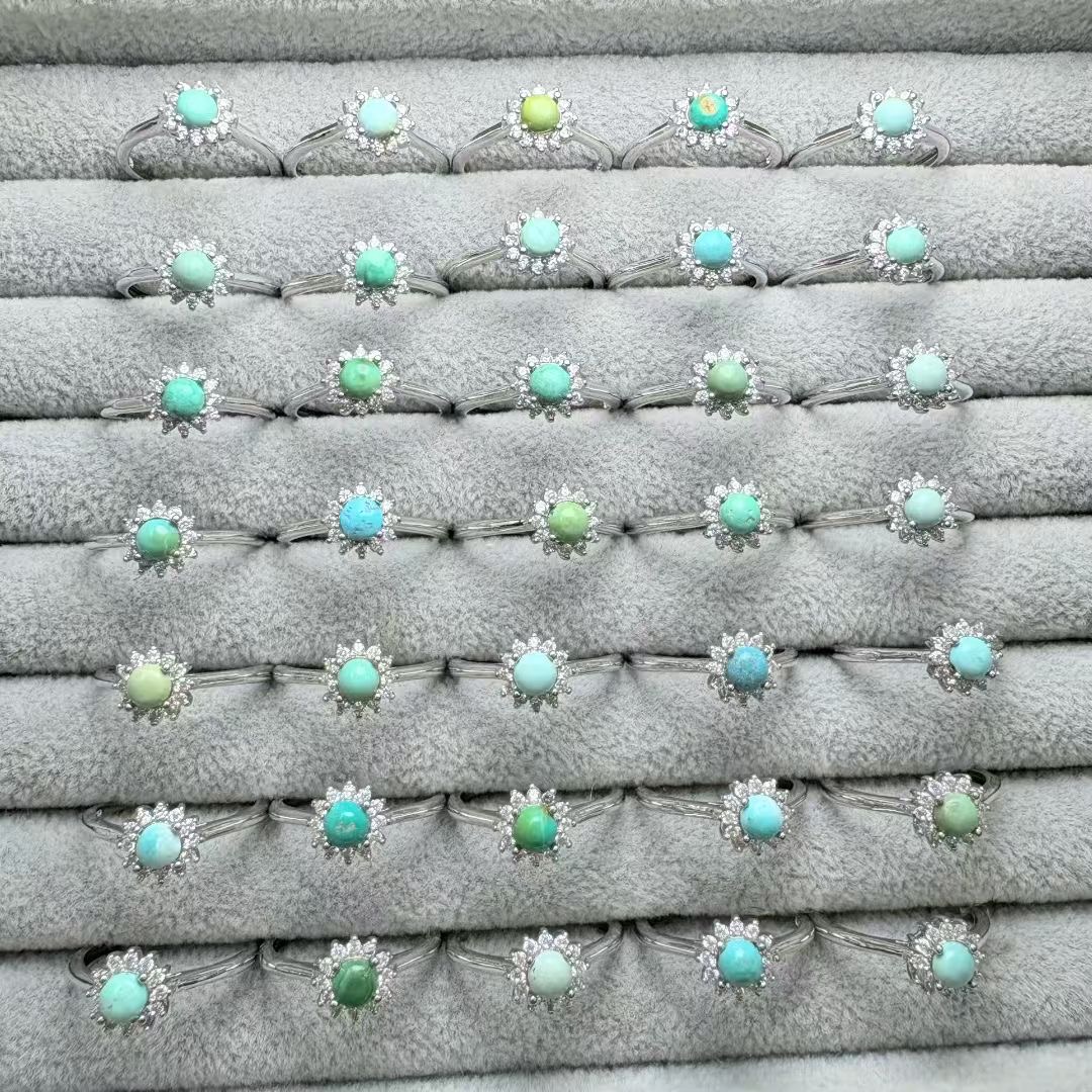 1Pc Fengbaowu Natural Turquois - Turquoise Stone Ring 评论和价格