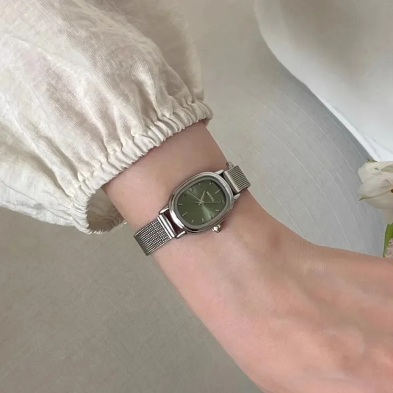 Small Oval Dial Green Watch Si - Jewelry Watches Women 评论和价格