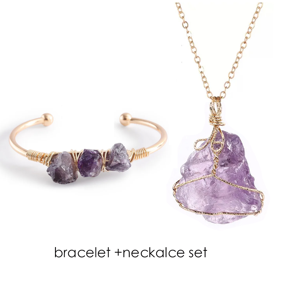 Natural Stone Open Cuff Bangle - Gemstone Bracelet Healing 评论和价格