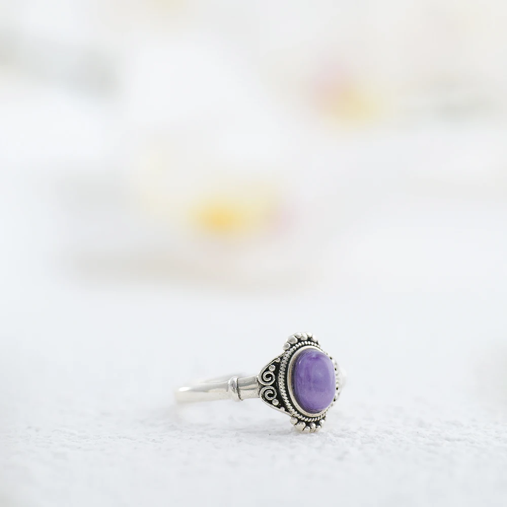 Solid 925 Silver Ring Adjustab - Birthstone Ring Set 评论和价格
